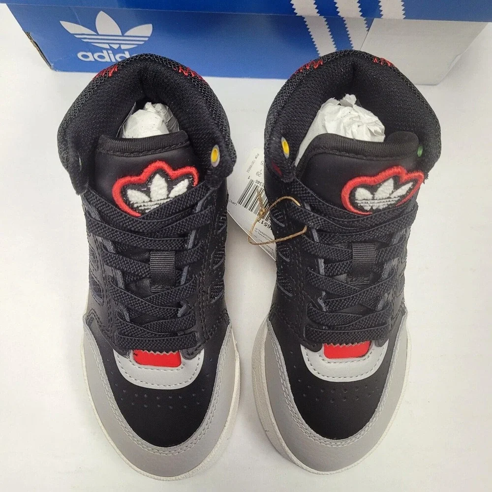 Adidas Drop Step Children's US 11.5K Sneakers GX6517 Black Grey Red NEW with Box